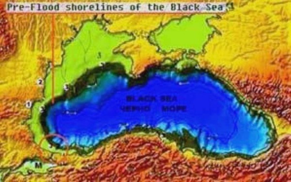 Карта Черного моря в 5600 году до н.э.